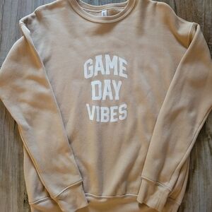 Bella Canvas Beige Crewneck Sweatshirt - Game Day Vibes